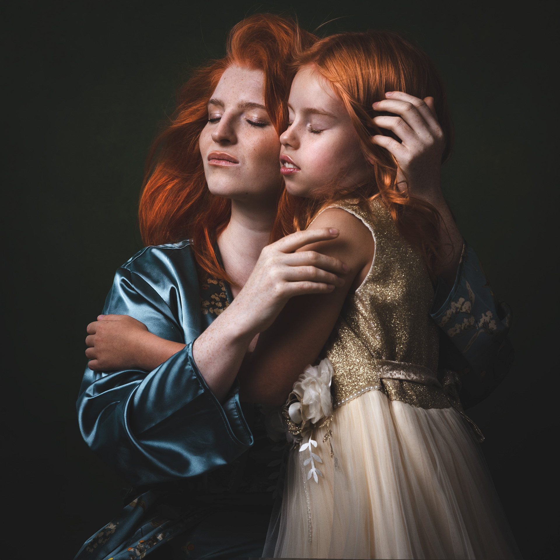 Fine Art fotografie – dvojportrét rusovlásky